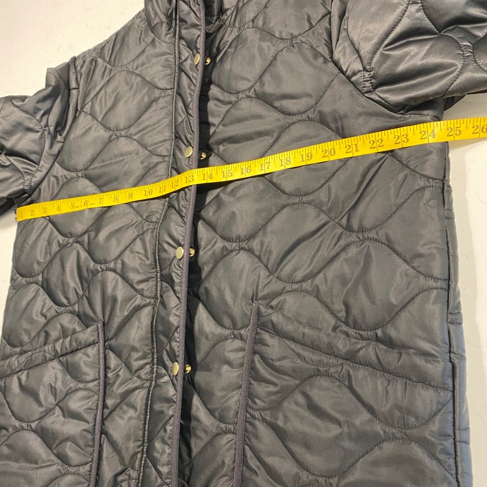 QUINCE Featherless Quilted Long Puffer Jacket XL Black Down Alternative Travel - Picture 10 of 13